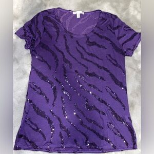 🪻Notations Purple Sequin Women's Top